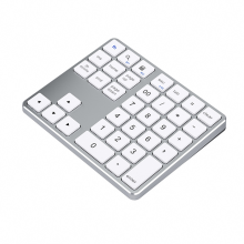 Dubbel Bluetooth numeriek toetsenbord 2,4 GHz draadloos toetsenbord zilver & wit