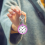 Relógio de bolso com clipe e fivela de chave para enfermeiras roxo e branco 1