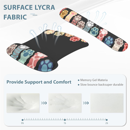 3 in 1 Mouse Pad Sets with Keyboard Wrist Rest Support 1