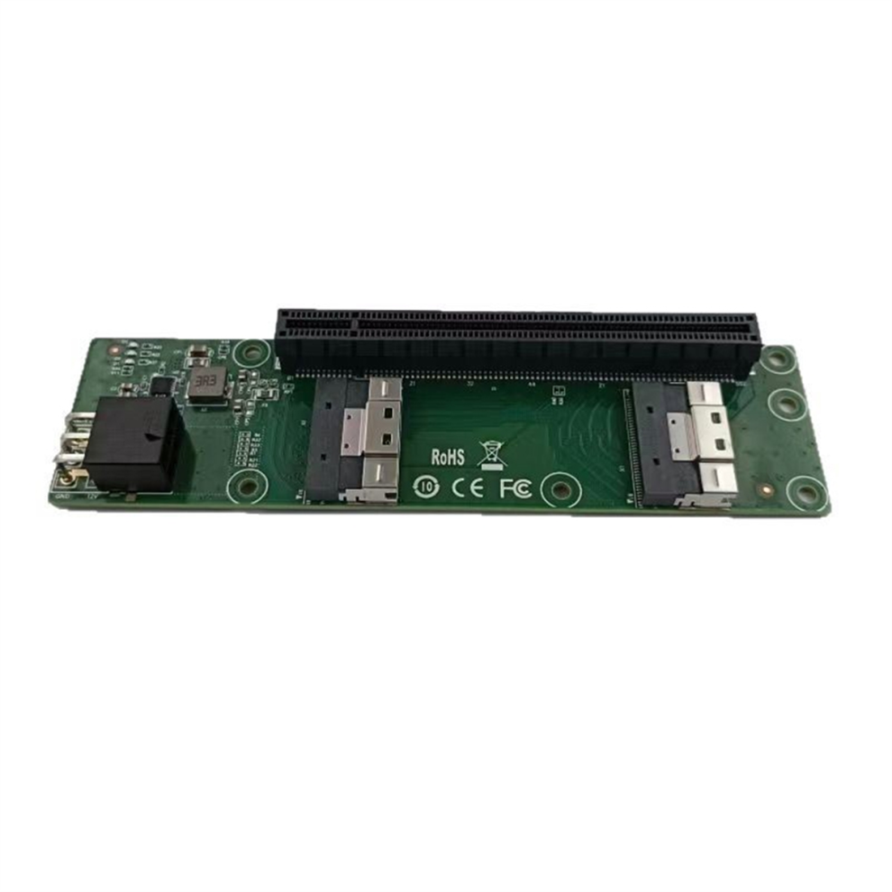 Pcie 5.0 X16 To Mcio 8I Adapter Card 2-Port X8 To Pcie X16 Slot Riser 4852911585987