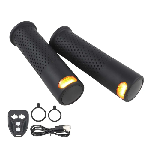 Scooter Hand Bar Grips mit Blinker Licht Lenker Schwarz