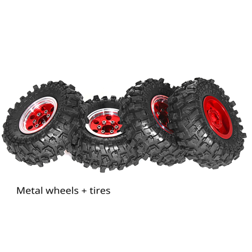 Set di 4 ruote Beadlock per auto cingolate RC da 1/18 e 1/24, colore nero 2