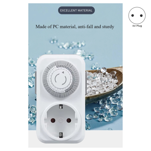 Timing Socket 24-Hours Cycle Switch Mechanical Timer EU Plug 1