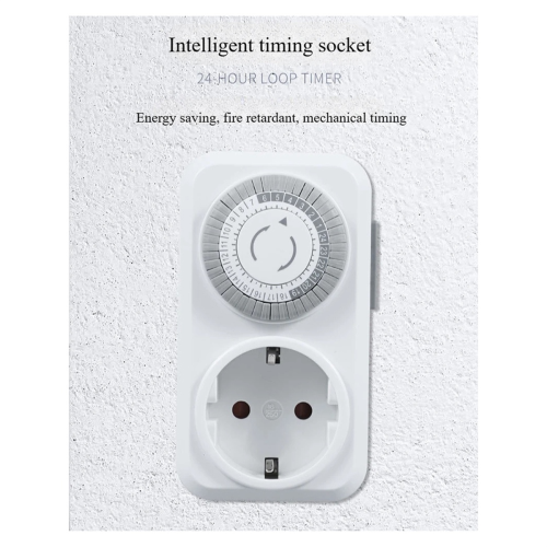 Timing Socket 24-Hours Cycle Switch Mechanical Timer EU Plug 2