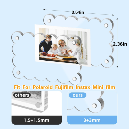10-pack acrylic fridge frames, magnetic, scalloped, double-sided. 1