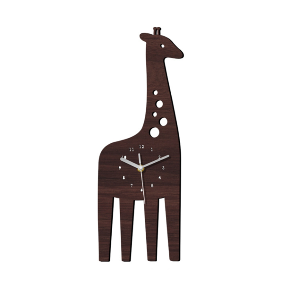 Giraffe Wooden Clock Digital Wooden Silent Clock Children's Sin Marca