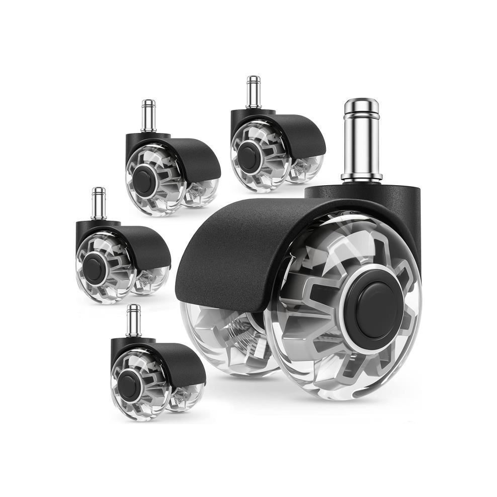 5 Office Chair Casters, 11*22Mm Office Chair Caster Wheels, 360 Degree Rotation No Scratches For Hard Floors, Parquet, Carpets 6971625284936