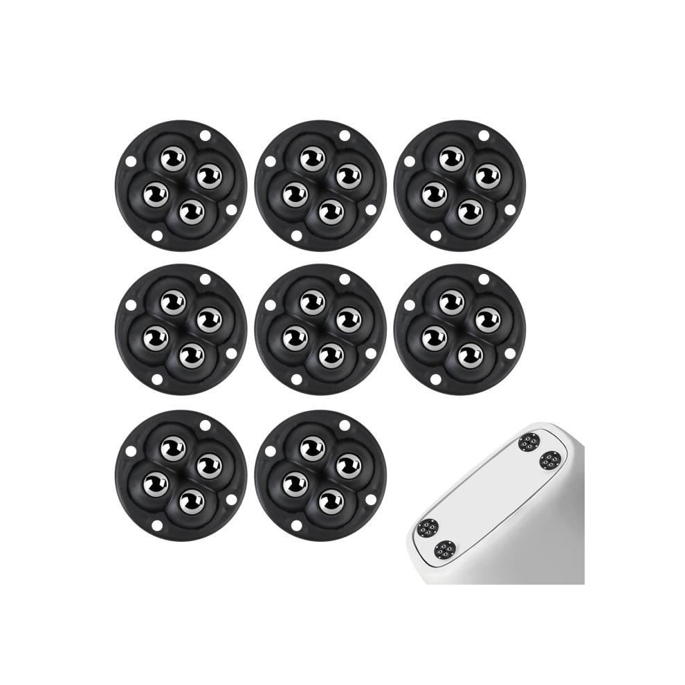 8 Pcs Self-Adhesive 360 Degree Swivel Casters, Mini Furniture Caster Ball Rollers Furniture Casters 6975162029517