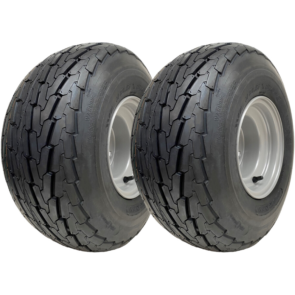 18.5X8.50-8 Trailer Tyre, Wheel 100Mm Pcd Wanda Road Legal 425Kg Load (Set Of 2) 5056116800923