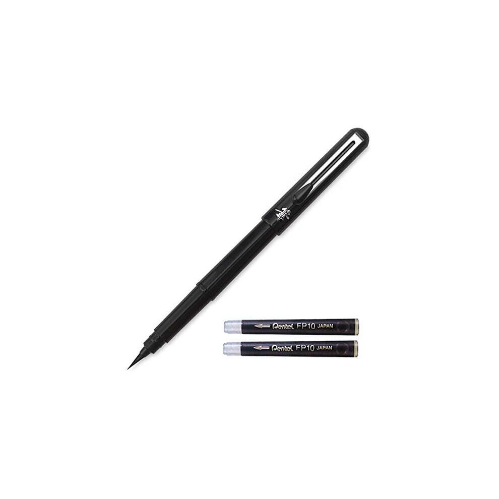 Pentel Arts Portable Pocket Brush Pen Medium Point 1Pen & 2Refills