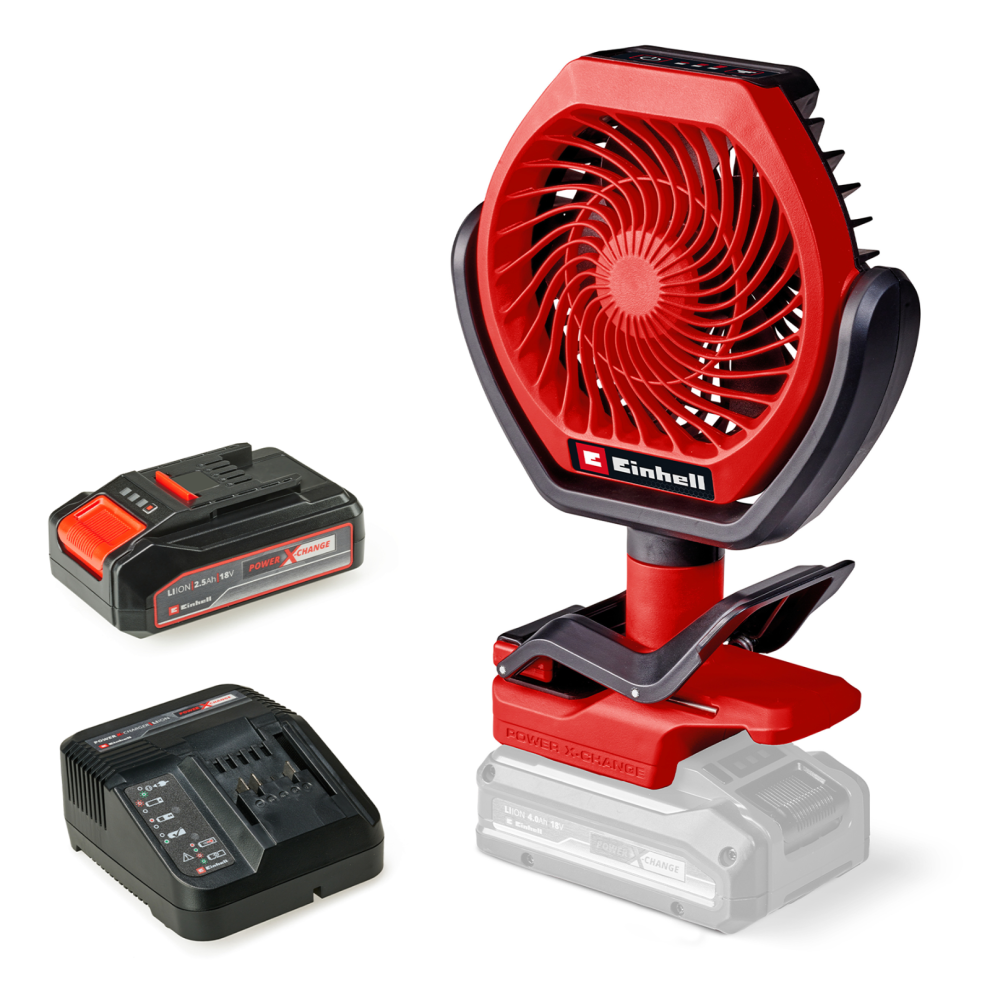 Einhell Cordless Fan 18V With Battery Indoor Outdoor Cooling 110mm GC-CF 18/110