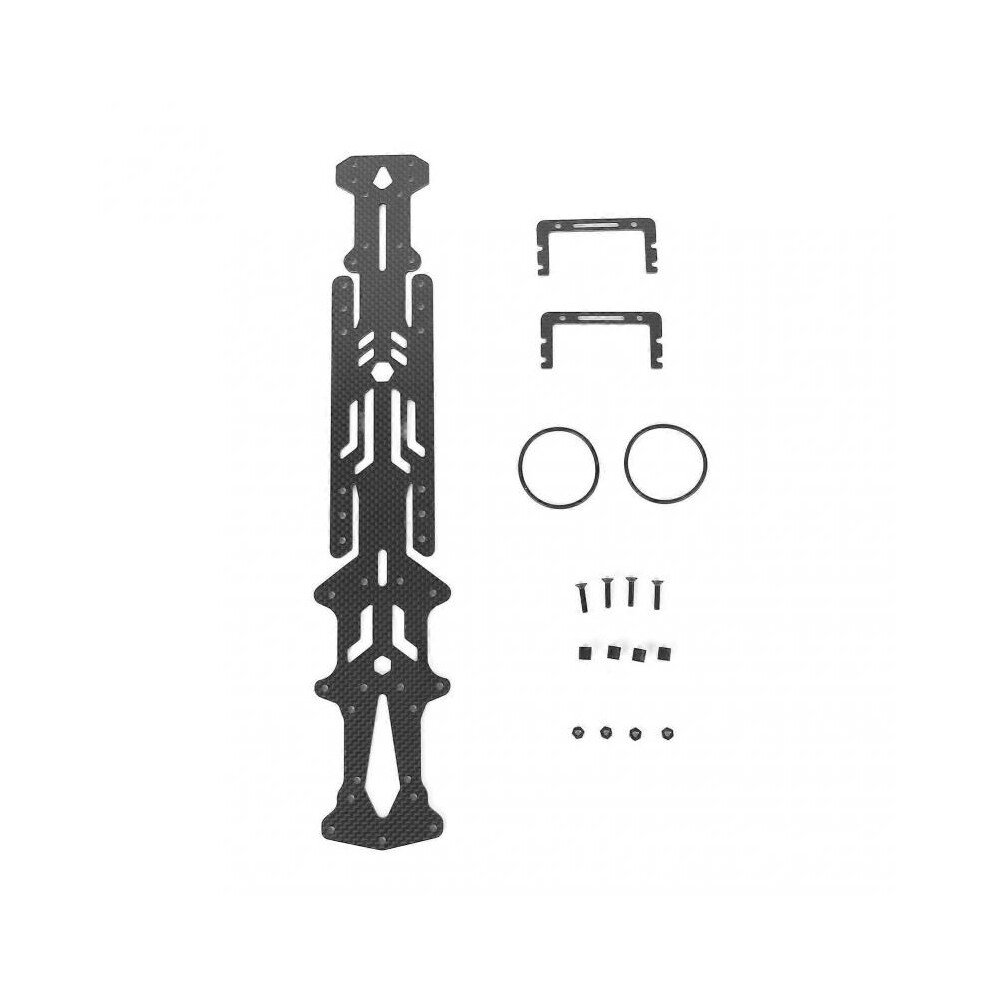 RC Chassis Plate Kit Replacement Carbon Fiber Chassis Battery Mount Screws for 1:10 Drift Car Black