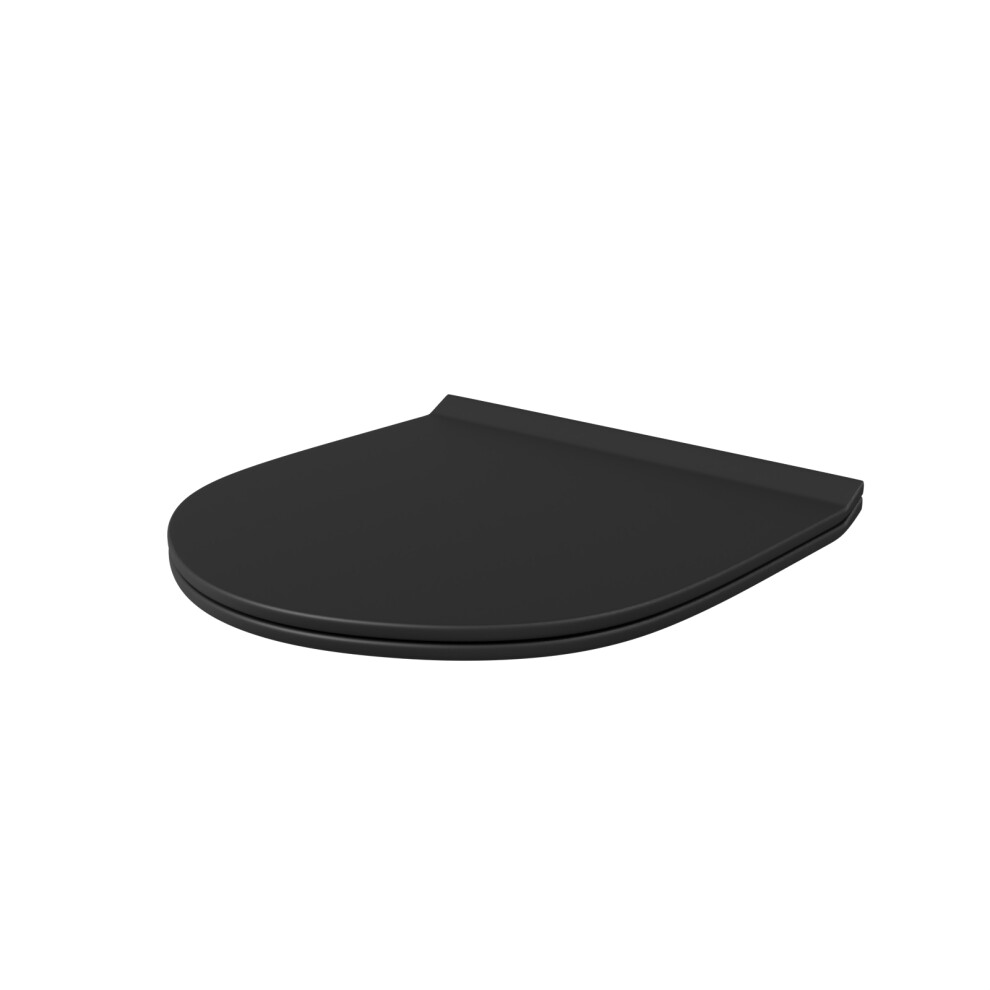 Nes Home Round Slim Soft Close Toilet Seat and Seat Cover Matte Black
