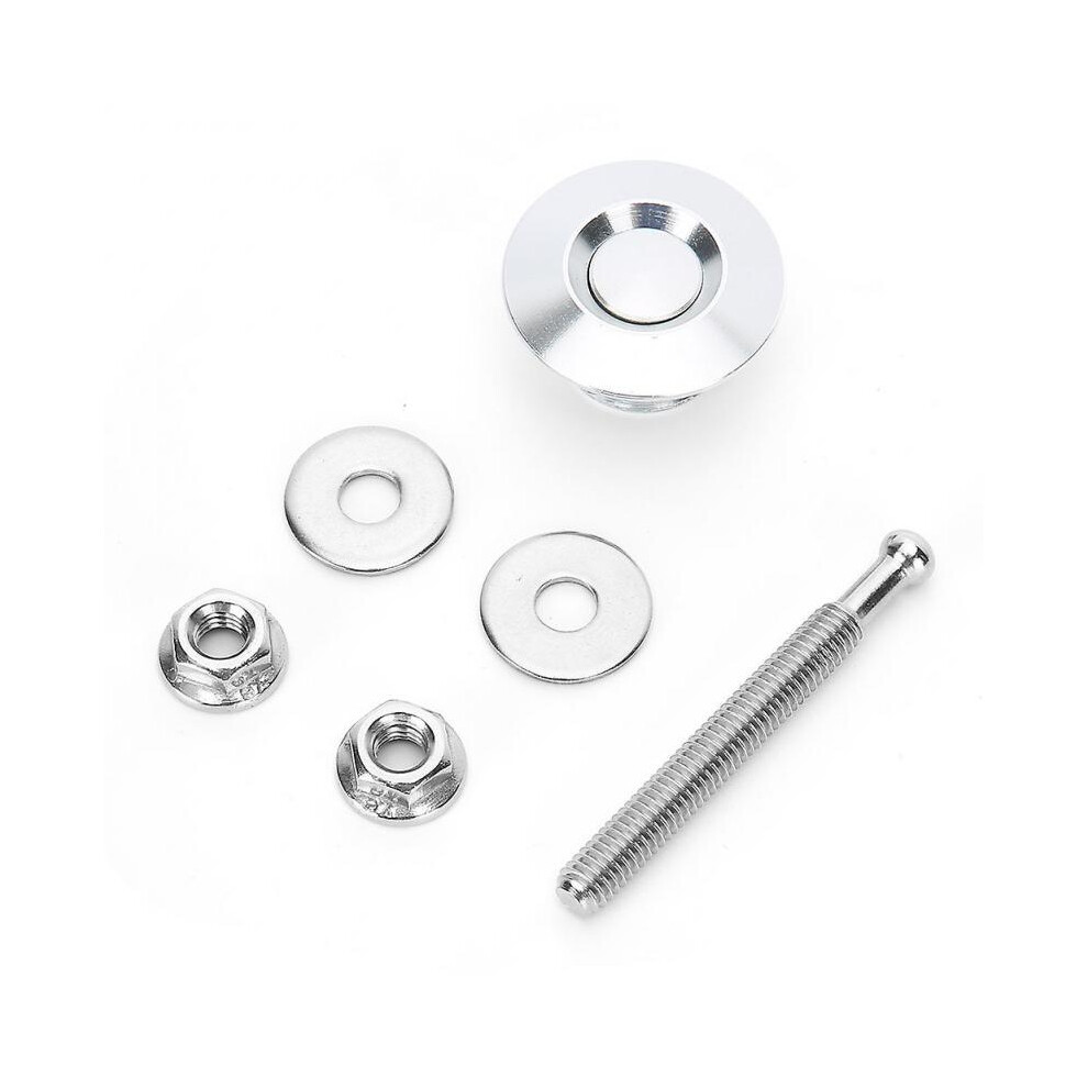 30mm / 1.2in Universal Car Push Button Quick Release Hood Pins Bonnet Lock - Silver
