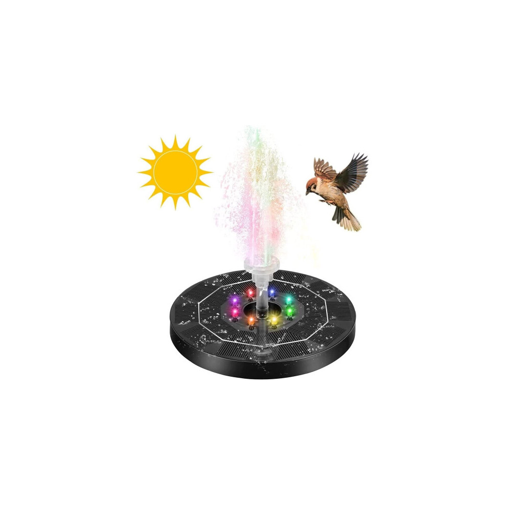 Solar Fountain Pump Water Feature Pumps with LED Light Garden Pool Bird Bath Pond Outdoor