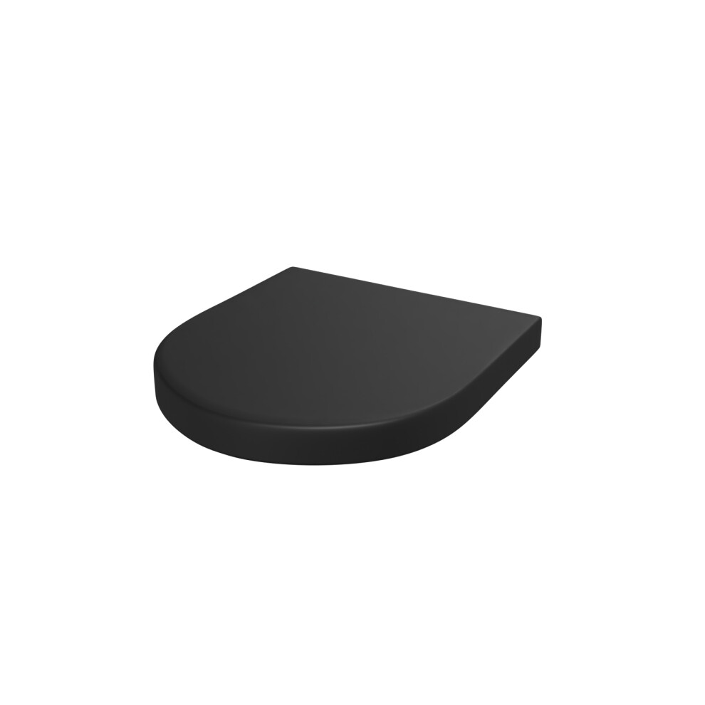 Nes Home Round Thick Soft Close Toilet Seat and Seat Cover Matte Black