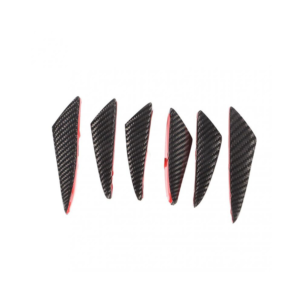 6pcs Universal Car Spoiler Canards Kit Carbon Fiber Front Bumper Lip Splitter Fins Replacement for MitsubishiSmall