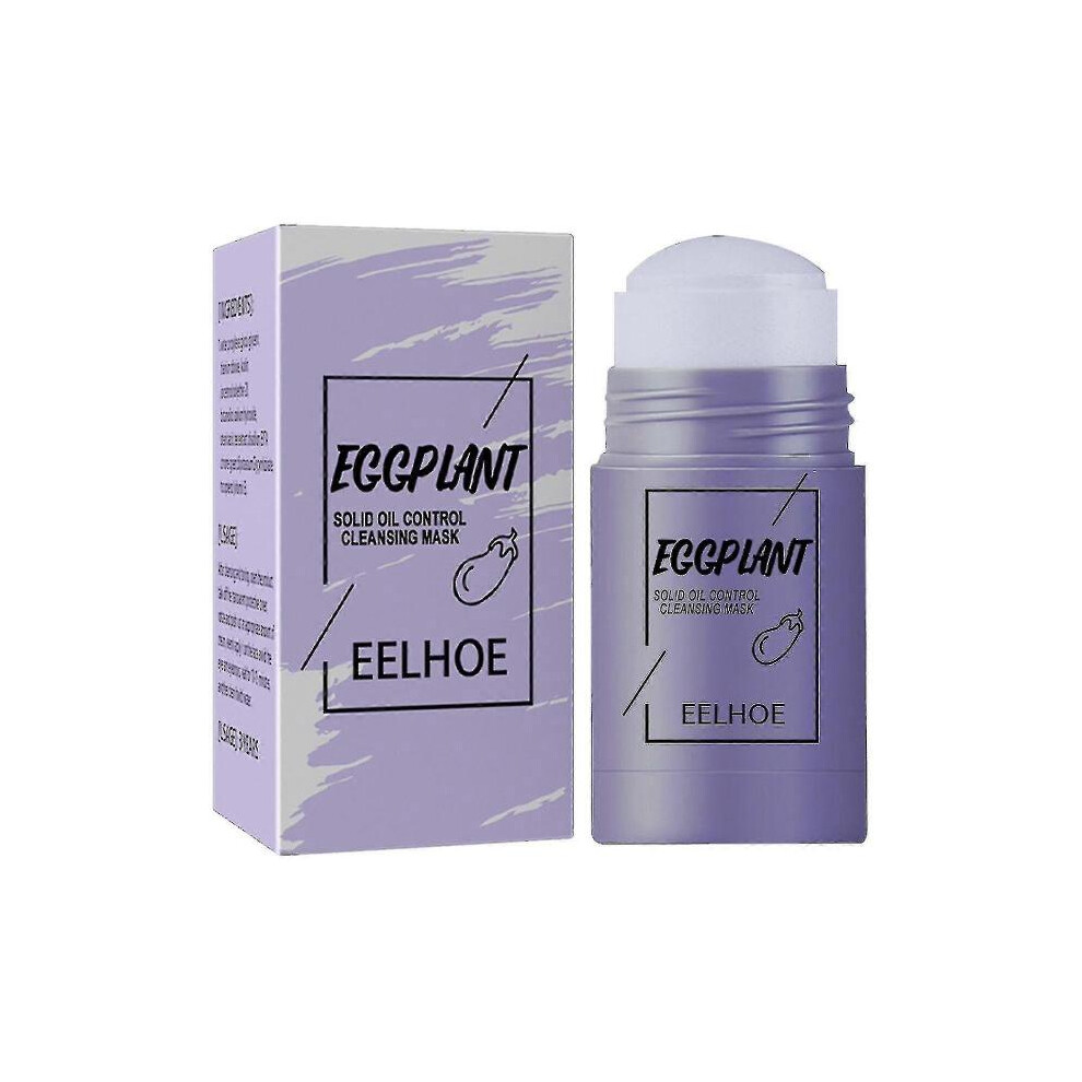 Eggplant/Green () 2 Pcs Tea Mask Stick Blackhead Remover Deep Cleansing Smearing Clay Moisturizes Oil Control Purifying Clay Mask Stick