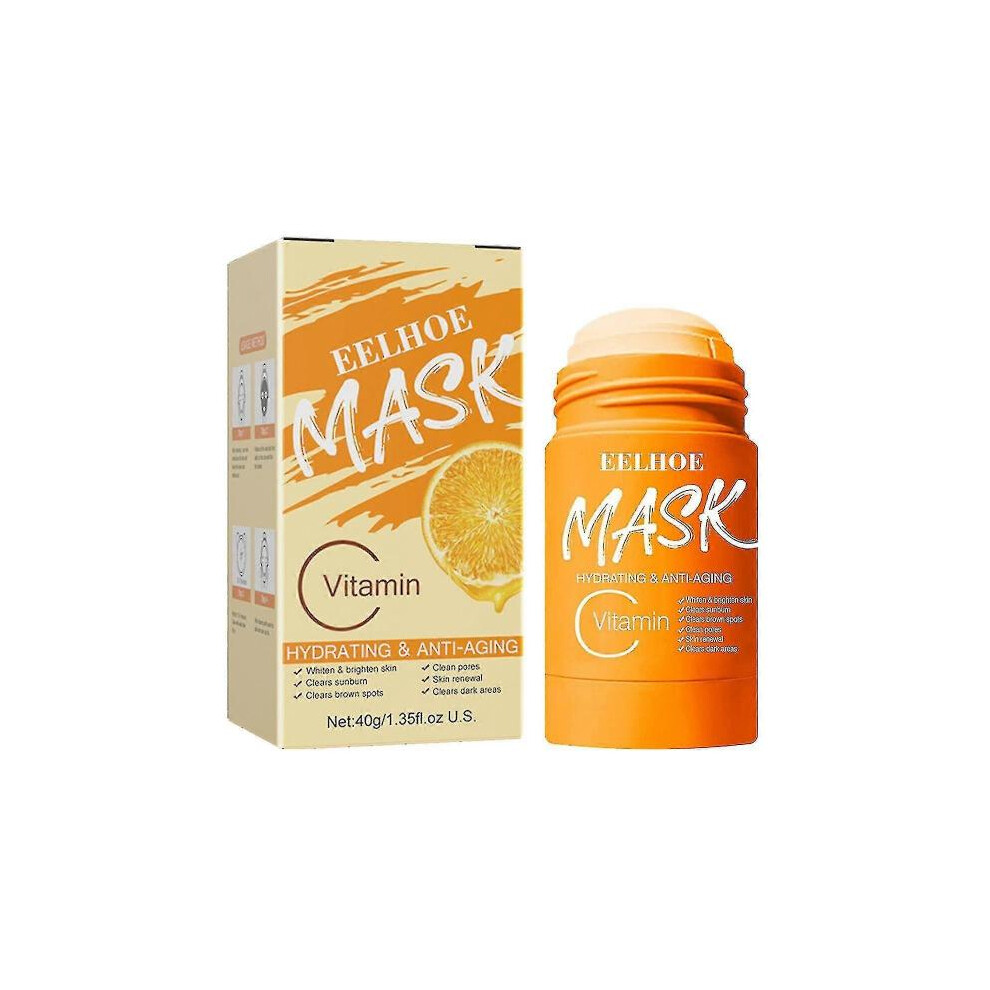Green (Vitamin C) 2 Pcs Tea Mask Stick Blackhead Remover Deep Cleansing Smearing Clay Moisturizes Oil Control Purifying Clay Mask Stick
