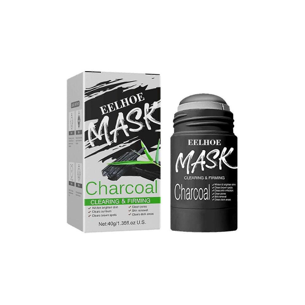 Green (Bamboo Charcoal) 2 Pcs Tea Mask Stick Blackhead Remover Deep Cleansing Smearing Clay Moisturizes Oil Control Purifying Clay Mask Stick