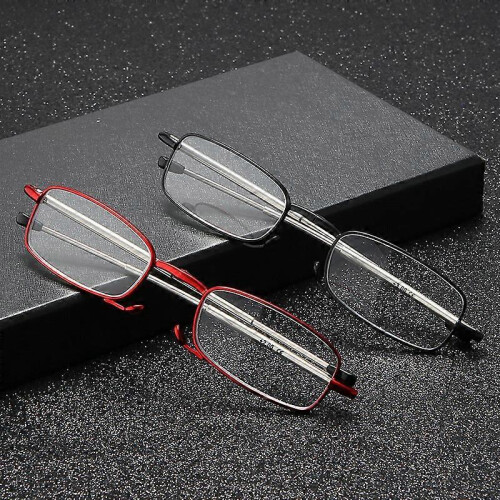 (2.5, Blue) Secure Fit Armless Ultralight Foldable Reading Glasses with Universal Pod Case 2