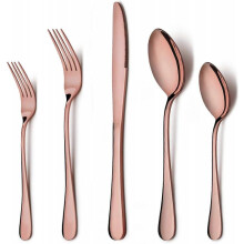 Rosegold Silverware Flatware Set, 5 Pieces Stainless Steel Cutlery Set for 4, Mirror Finish, Ideal for Home Hotel Wedding Festival Party