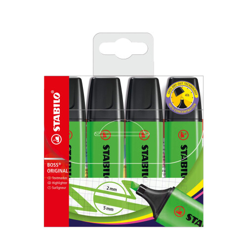 STABILO Textmarker  BOSS Original  4er-Pack  Grn
