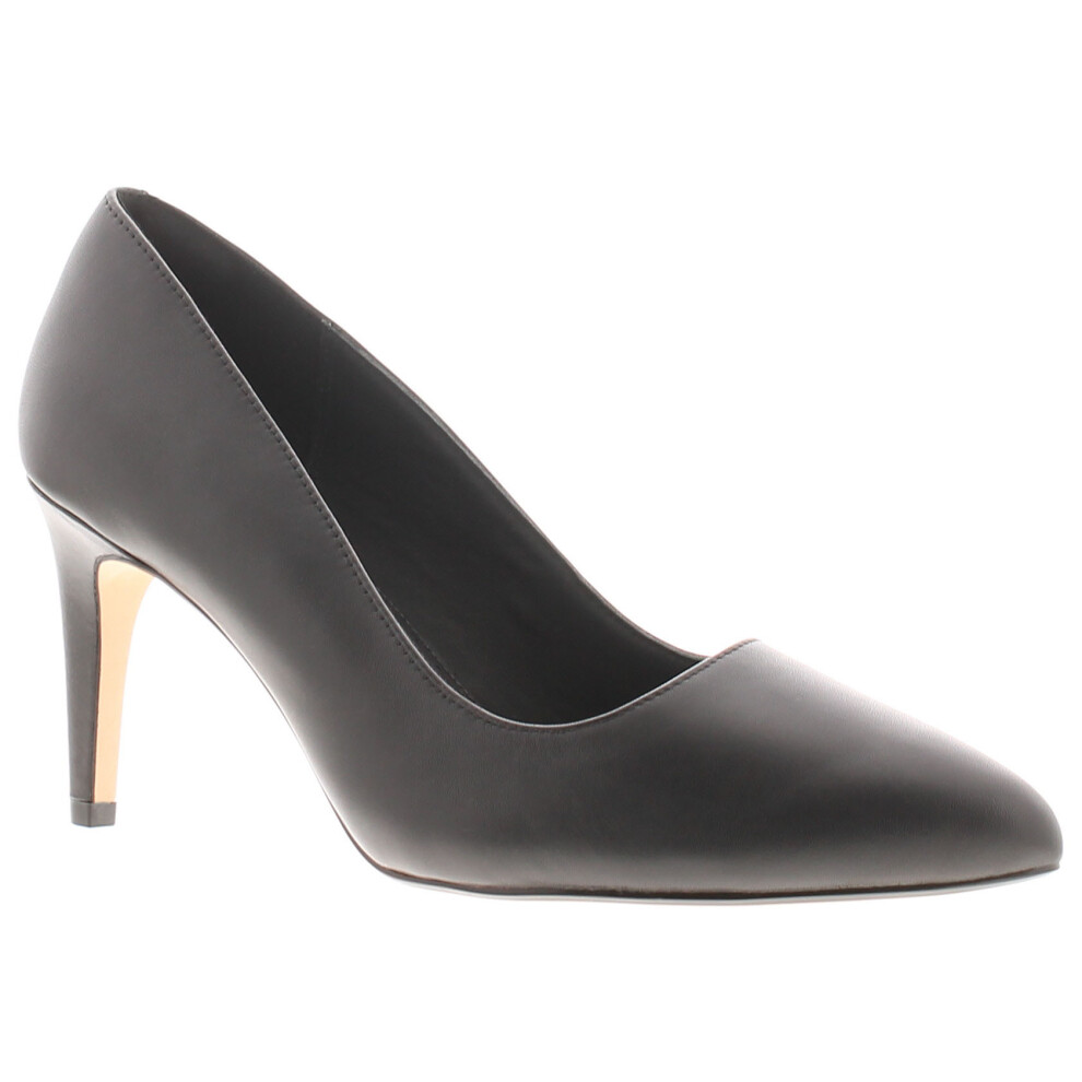 Clarks Womens Court Shoes Laina Rae Leather Slip On black UK Size
