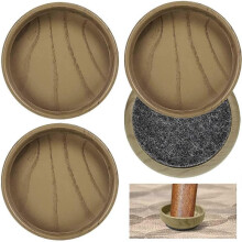 Felt Floor Cups Castors, 60mm 2.4 inch Non Slip Floor Protector for Furniture Feet, Chair Legs, Wooden, Laminate Floors,4PCS