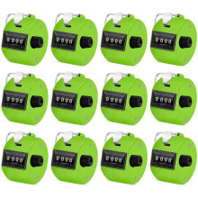 12 Pieces Manual Counting Counter, Manual Mechanical Handheld Pitch Counter with Ring for School Golf and Knitting Row Crochet