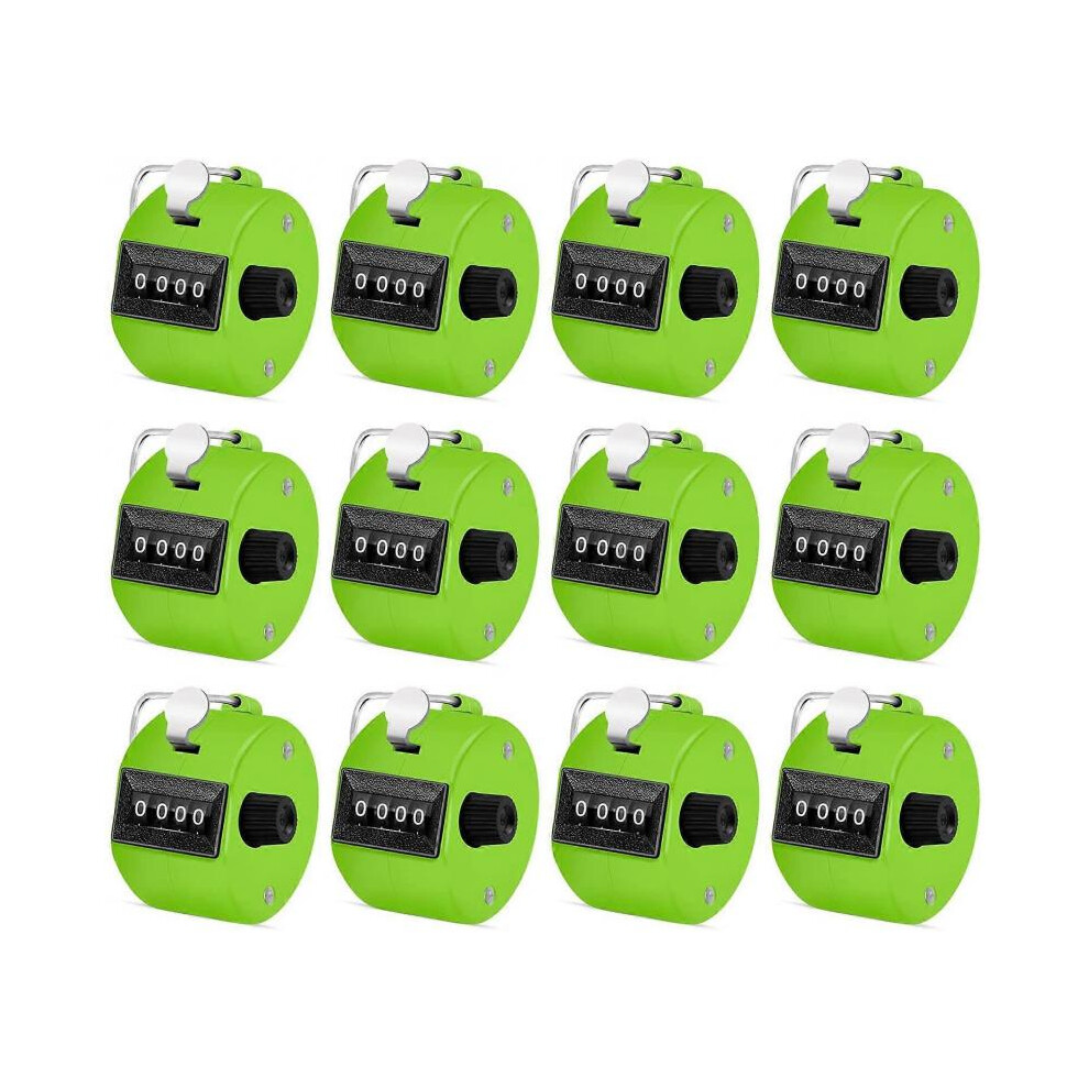 12 Pieces Manual Counting Counter, Manual Mechanical Handheld Pitch Counter with Ring for School Golf and Knitting Row Crochet