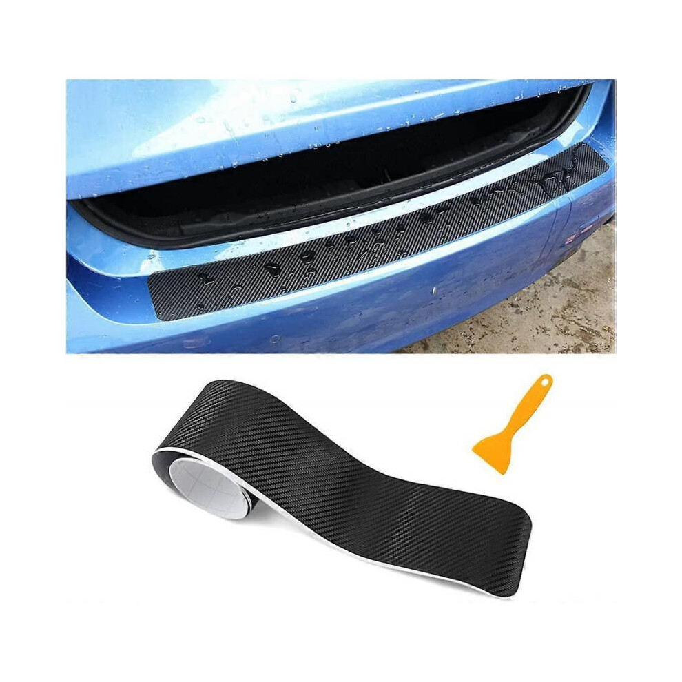 Car Rear Bumper Protector Guard, Carbon Fiber Anti-Scratch Sticker to Protect Car Door Edge, Trunk Sill Door Entry Trim