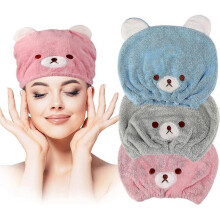 3pcs Hair Drying Towel Compatible with Kids Girls Soft Absorbent Kids Dry Hair C