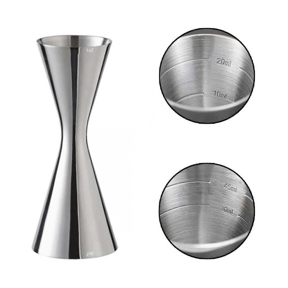Stainless Steel Cocktail Jigger, Professional Bartender Beverage Measuring Cup Built-in Scale Mark