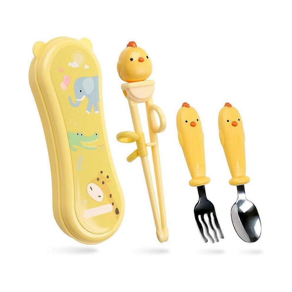 Training Chopsticks Set for Kids and Beginners,Chopstick Spoon Fork and Case Set