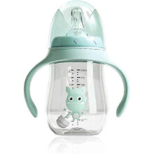 Handheld Baby Bottle Toddlers Water Leakproof Cups Wide Neck Portable Infant Milk Drinking Bottles,180ML