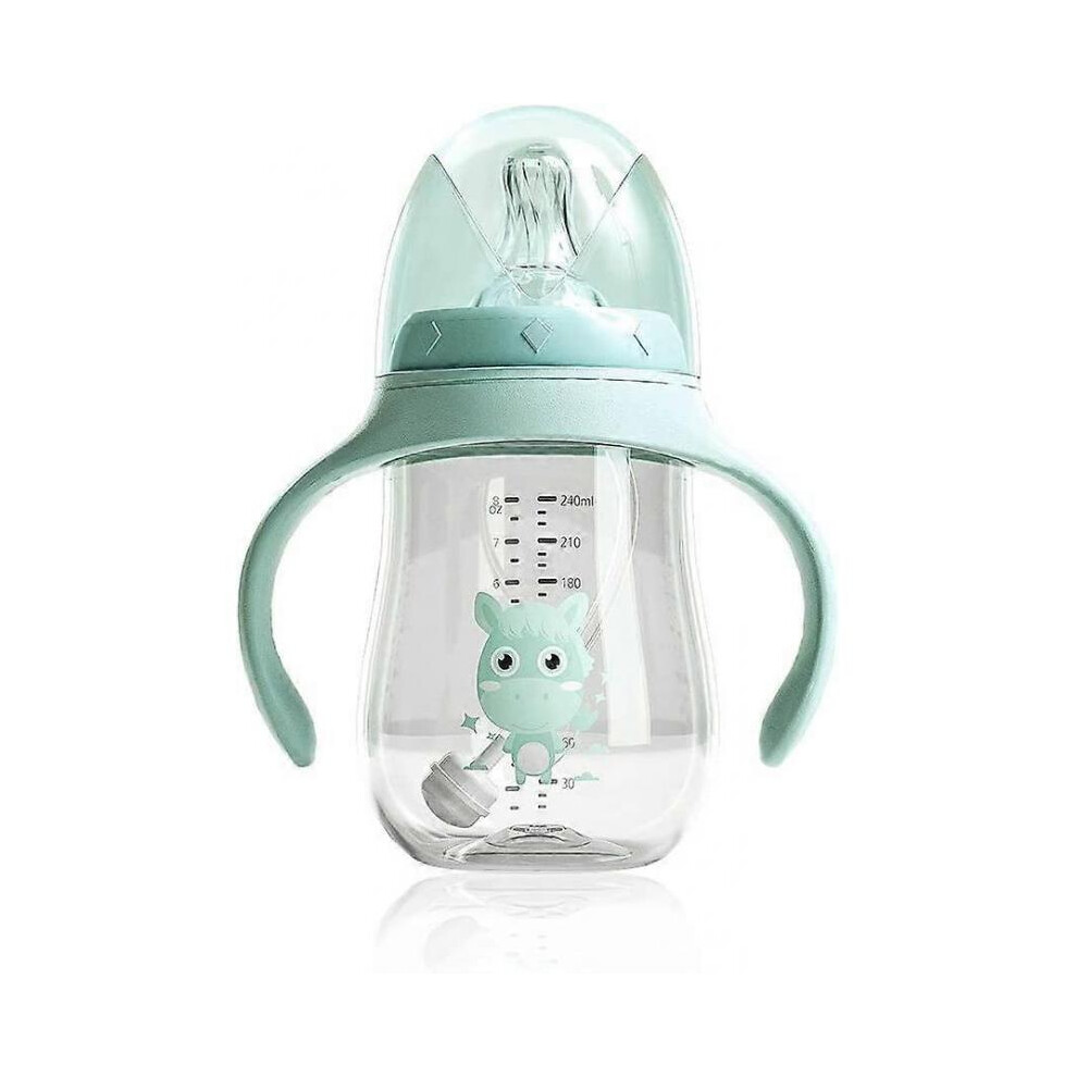 Handheld Baby Bottle Toddlers Water Leakproof Cups Wide Neck Portable Infant Milk Drinking Bottles,180ML