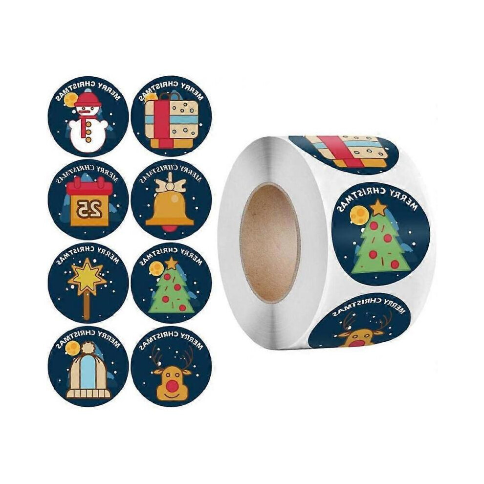 Multi-purpose Christmas stickers, 500 pcs/roll, for packaging, labelling, school and festive decorations