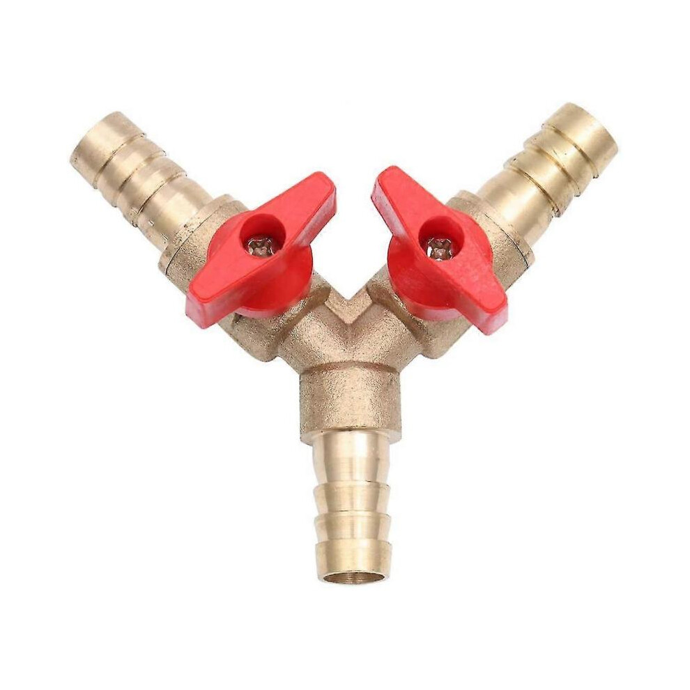10mm Brass Ball Valve 3 Way Y Ball Valve Barb Hose Connector Adapter for Faucet Water Gas Oil (pack Of 1)