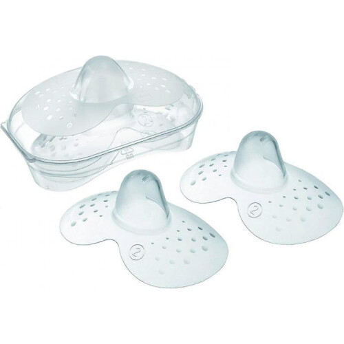 Nipple Shields Size 1 (Pack of 2), Breast Shields with Sterilisable Travel Case