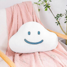 Cute White Cloud Smile Face Throw Pillow Cushion Stuffed Cloud Plush Toy Nordic Style Kawaii Home Decor Kids Toys Birthday Gift White Smile