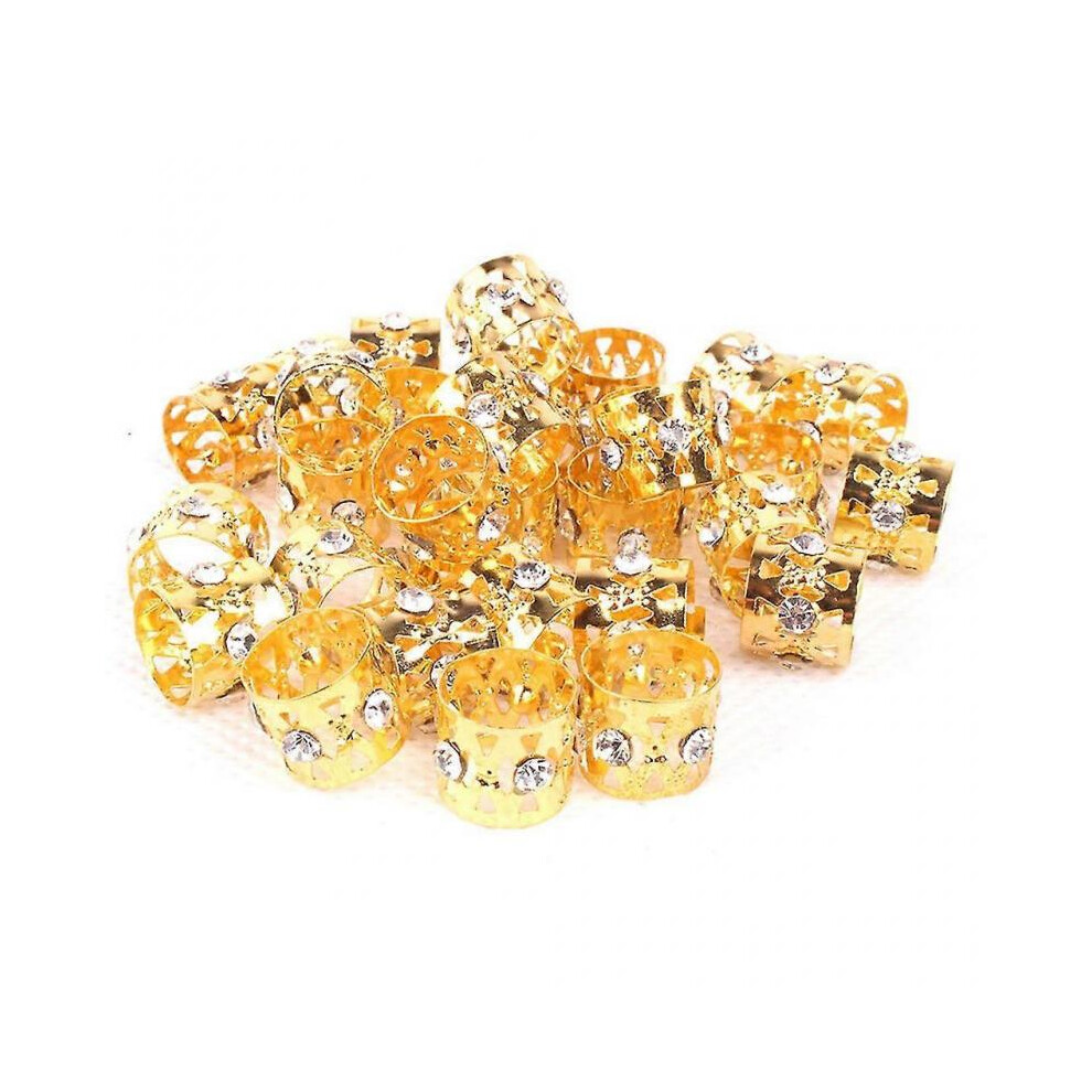 5 Pcs Beauty Dreadlock Beads Golden Adjustable Hair Braid