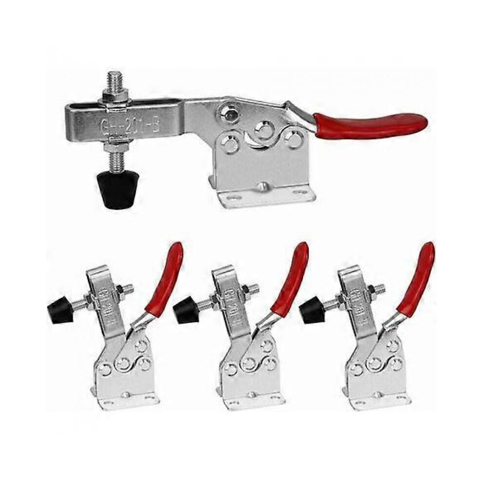 GH-201-B - Set of 4 Vertical Clamping Toggle Grips with Horizontal Base - 90kg Capacity