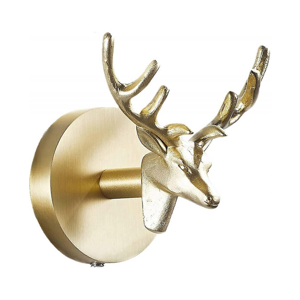 Brass Coat Hook Animal-Shaped Brushed Brass Coat Hook Coat Hook Wall Mounted Metal Coat Hook (Elk)
