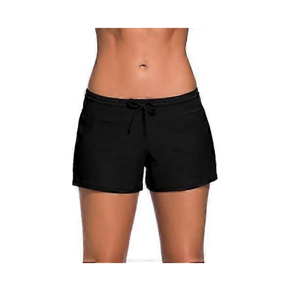 (XXL, Black) Women's Belted Swimwear Bottom Boys Shorts Swimming Panties
