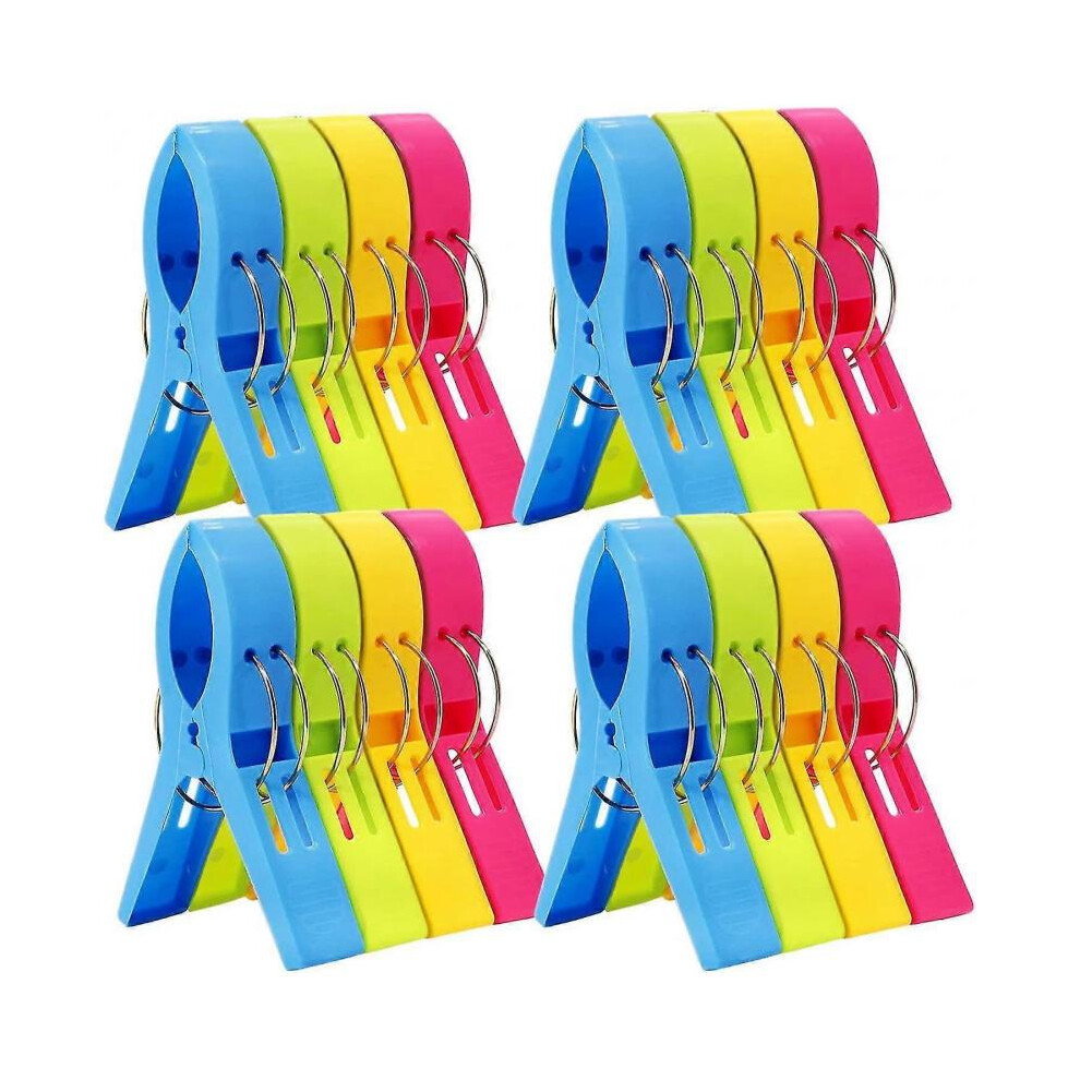 16 Pcs Large Laundry Clip Towel Pegs for Sunbeds, Sun Loungers