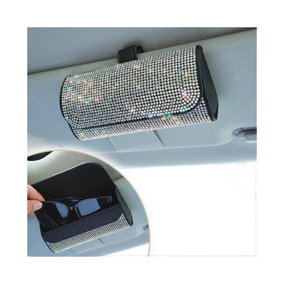 Bling Sunglasses Case for Car Sun Visor, Bling Glasses Frame Magnetic Clip Case Glasses Protective Organizer