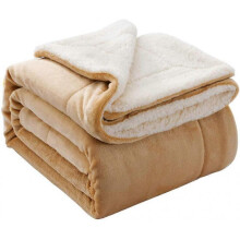 Throw Blanket Reversible Sherpa Flannel Blanket Super Soft Fuzzy Plush Fleece Microfiber for Bed/Couch (60"x80",Beige)