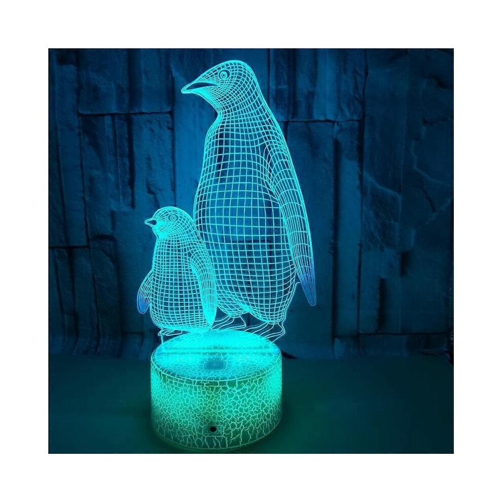 Penguin  Lamp for Kids,  Changing Illusion Animal Night Light with Remote Control Dim Function , Child Bedroom Decor Personalized Birthday Gifts