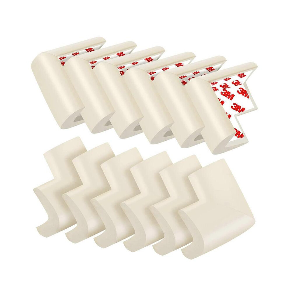 12 Pack Soft Corner Protector Baby Proofing Edge and Corner Guards, Safety Pre-Taped Furniture Bumper(white)
